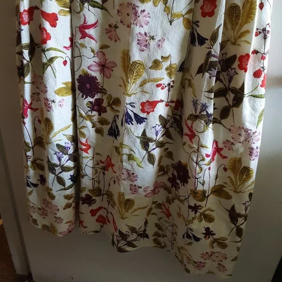 Lands' End Summer Floral Botanical Plus Size Lined Pockets Midi Dress - Picture 4 of 16